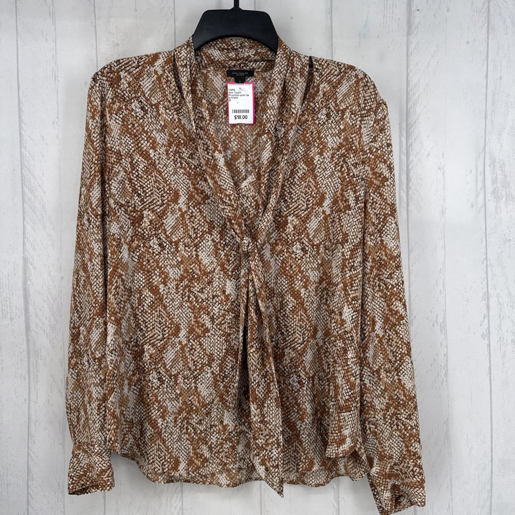 M python print tie front l/s top