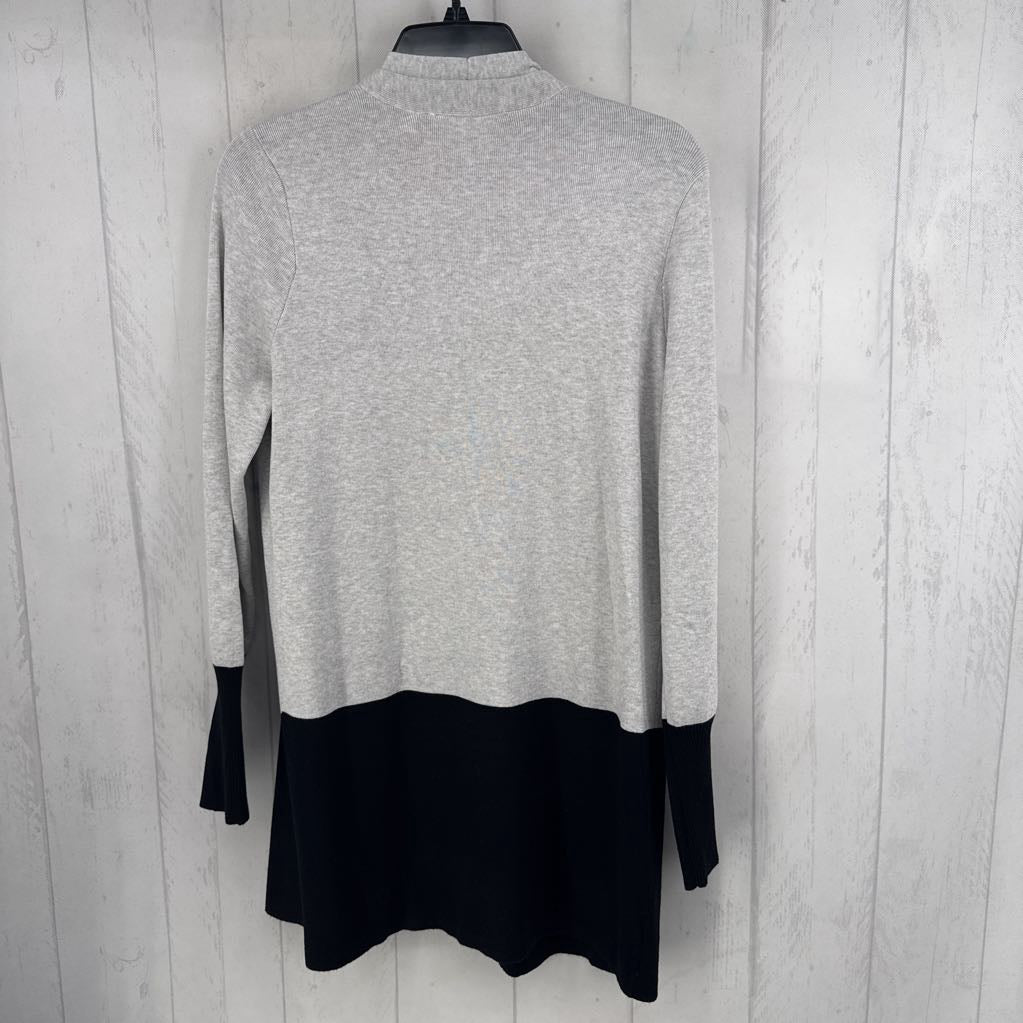 L colorblock open front cardi
