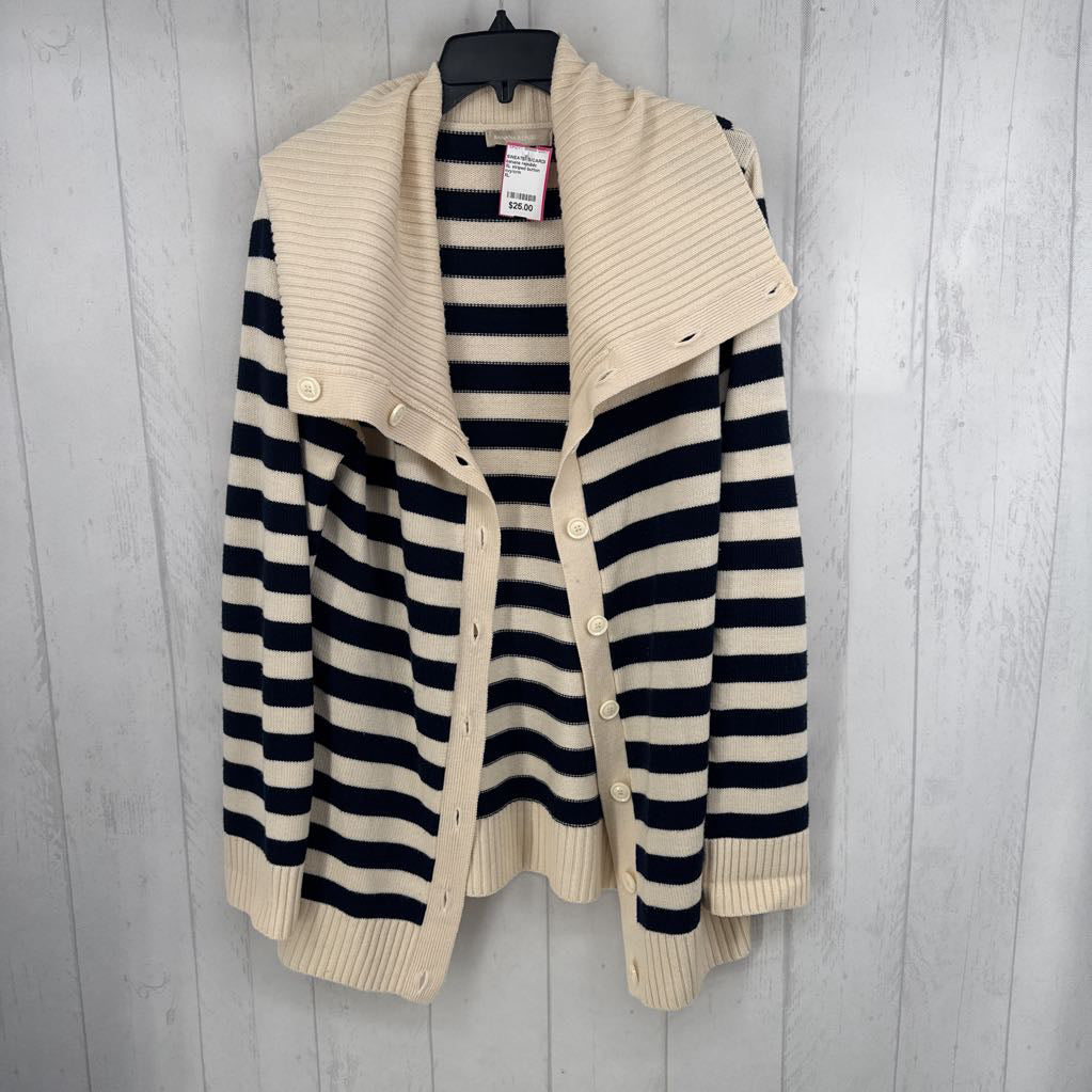 XL striped button down sweater
