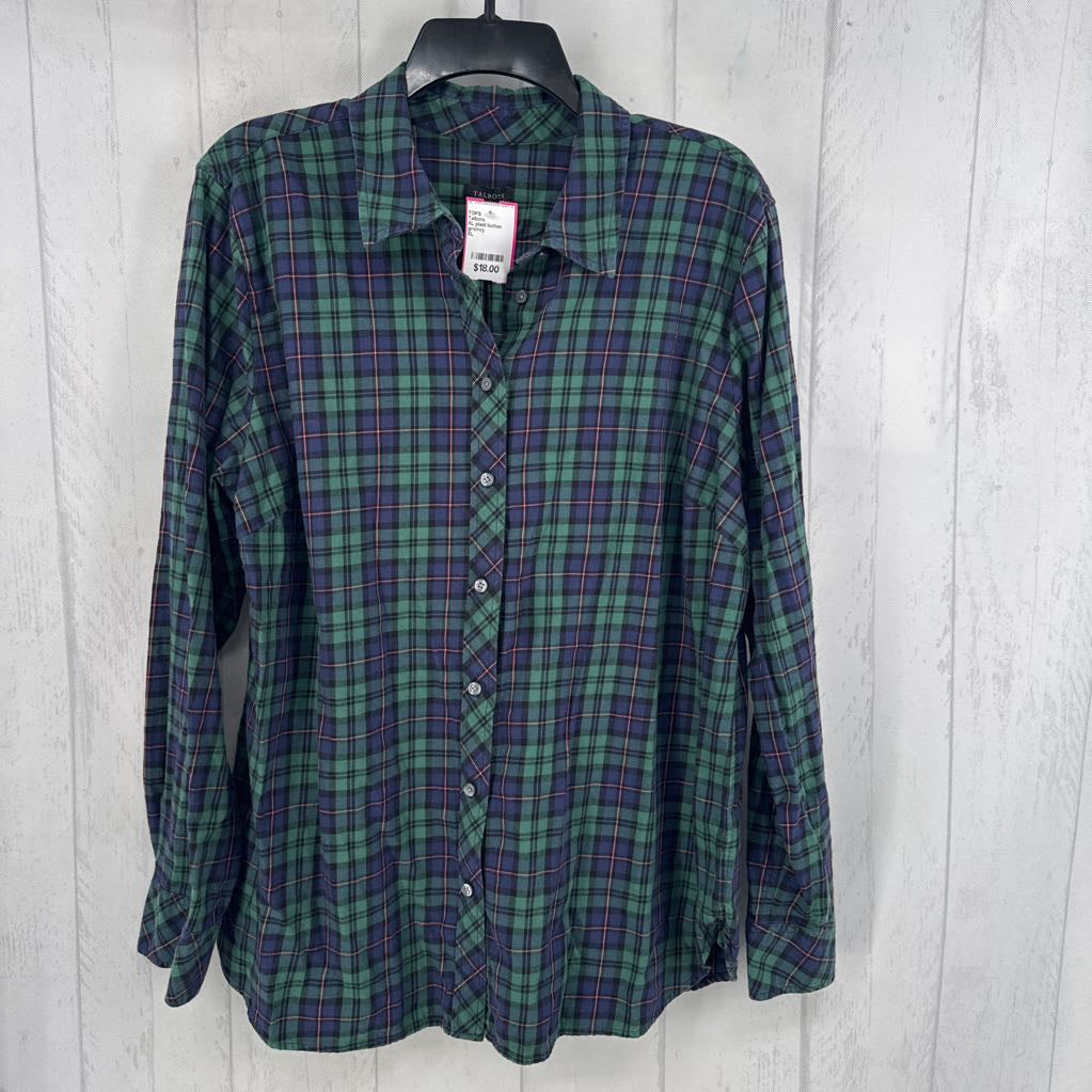 XL plaid button down l/s top