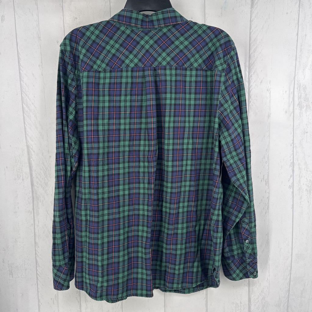 XL plaid button down l/s top