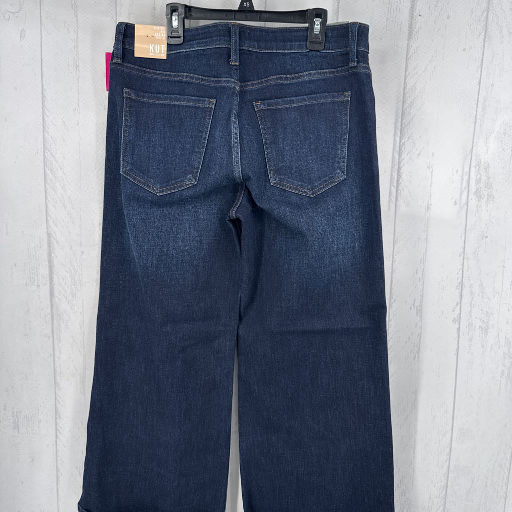 R109 8 hi-rise cuffed wide leg jean