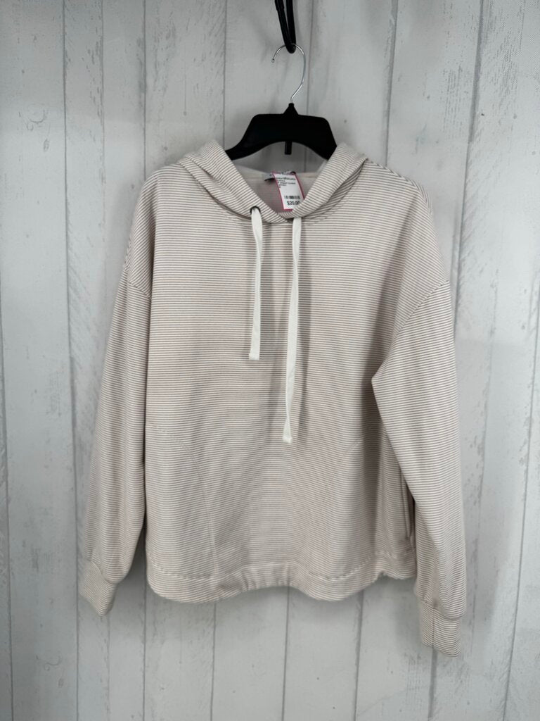 M striped hooded pullover