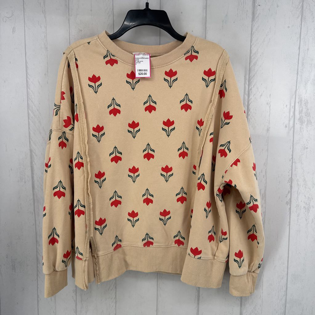 S tulip print sweatshirt