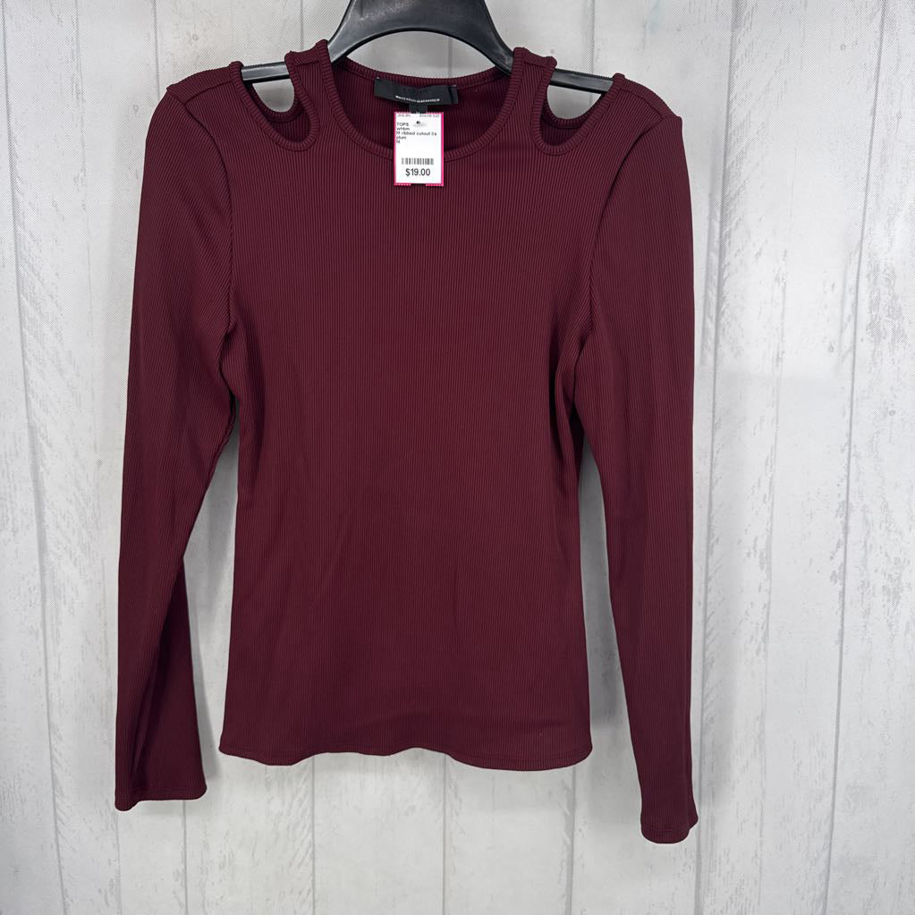 M ribbed cutout l/s top