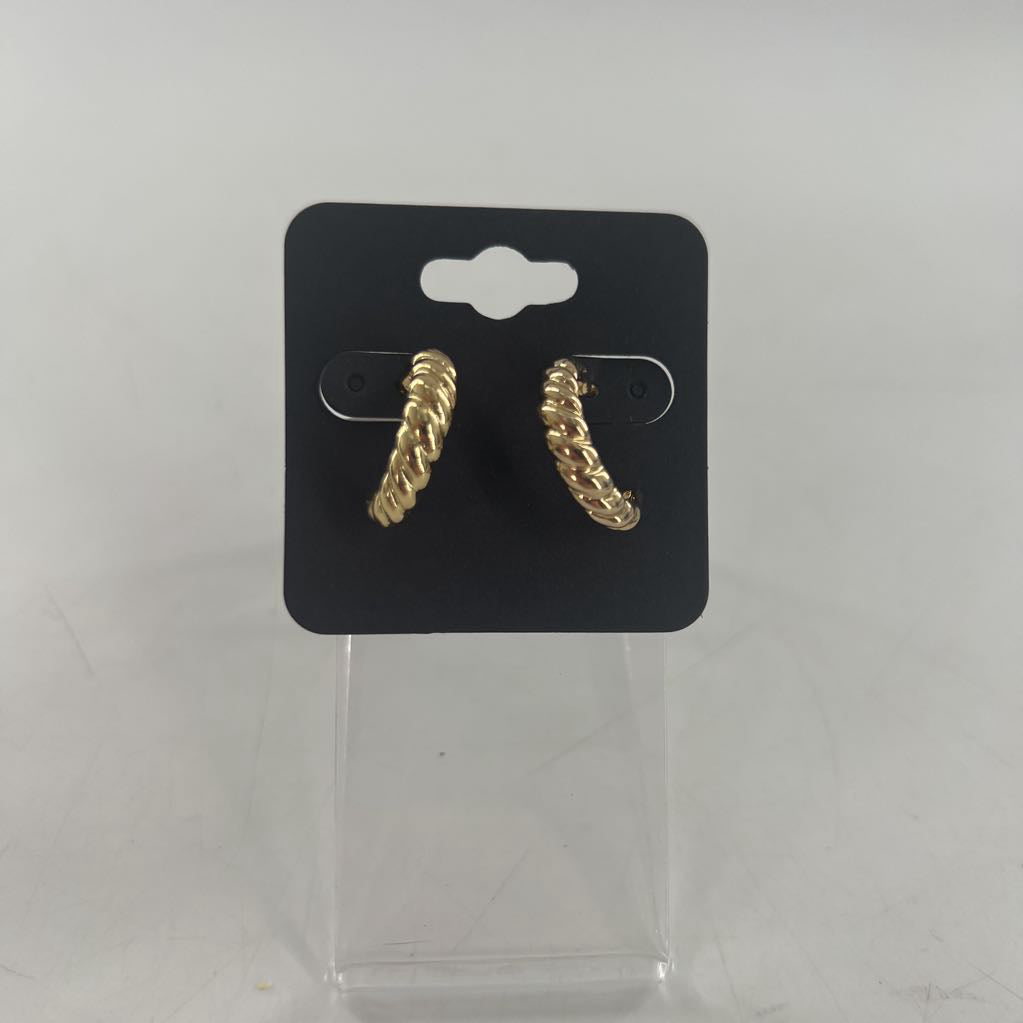 gold twist hoop earrings