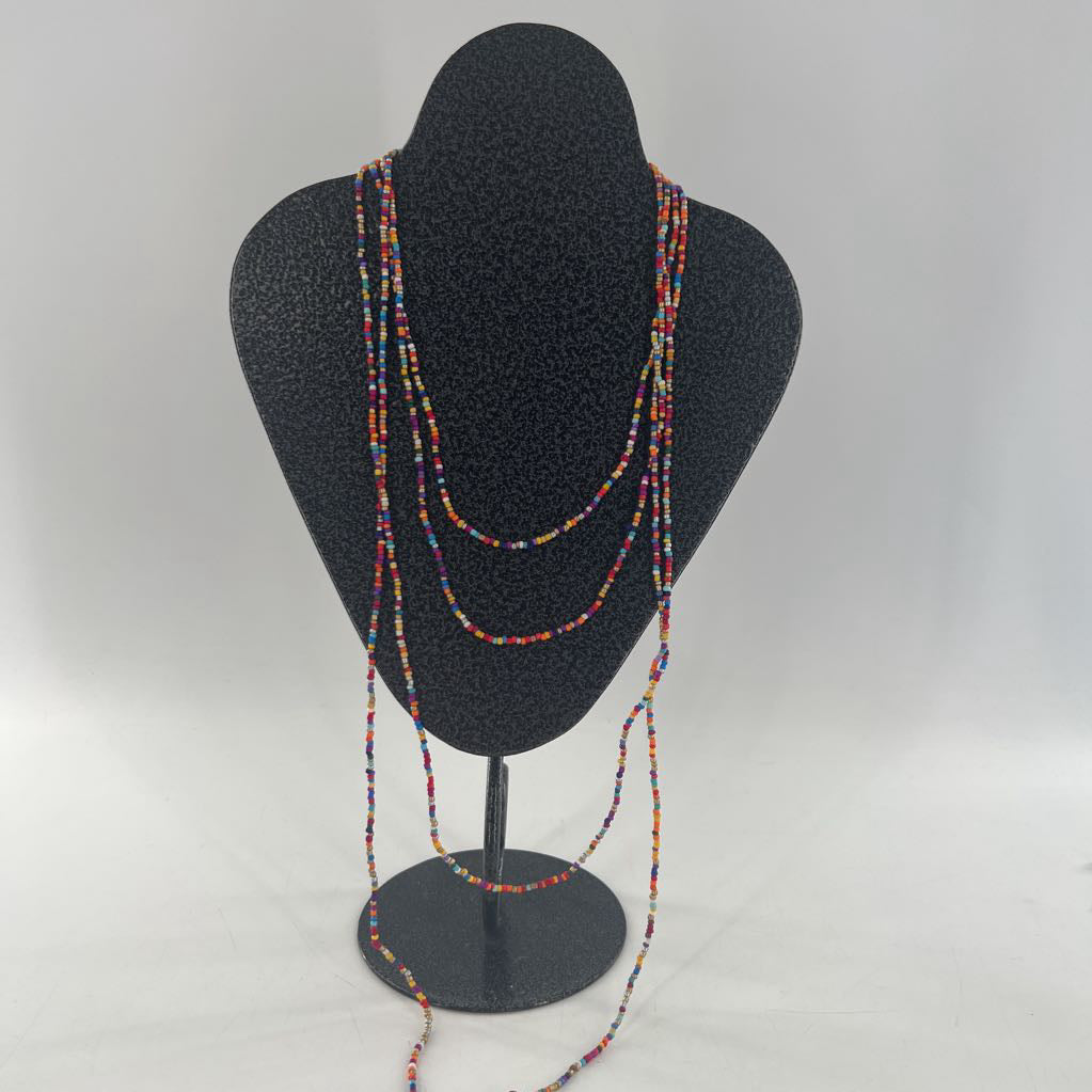 colorful beaded layering necklace