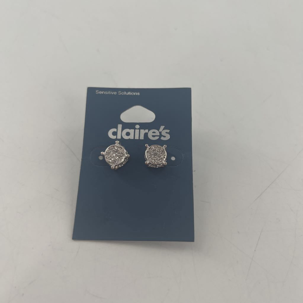 silver cz stud earrings