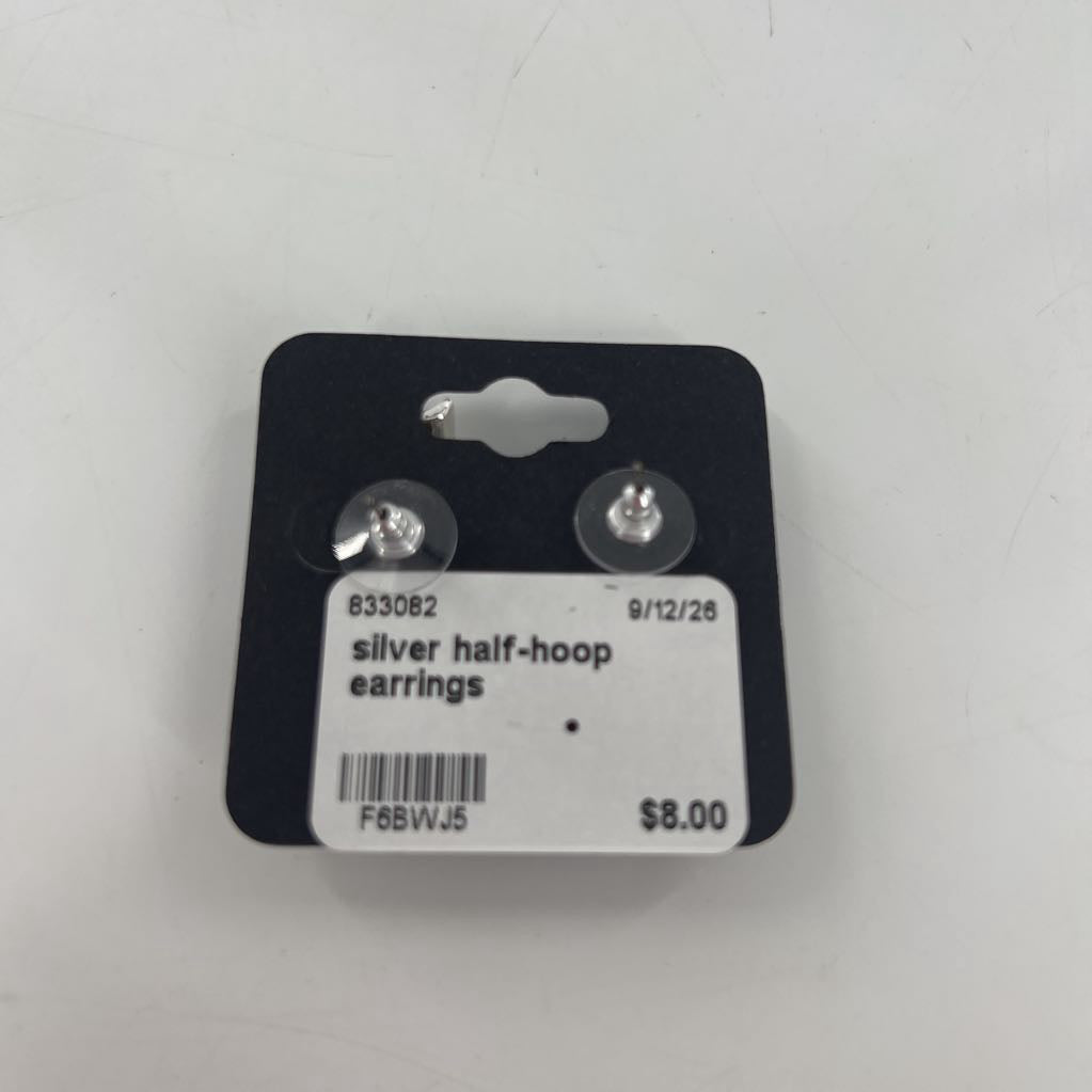 silver half-hoop earrings