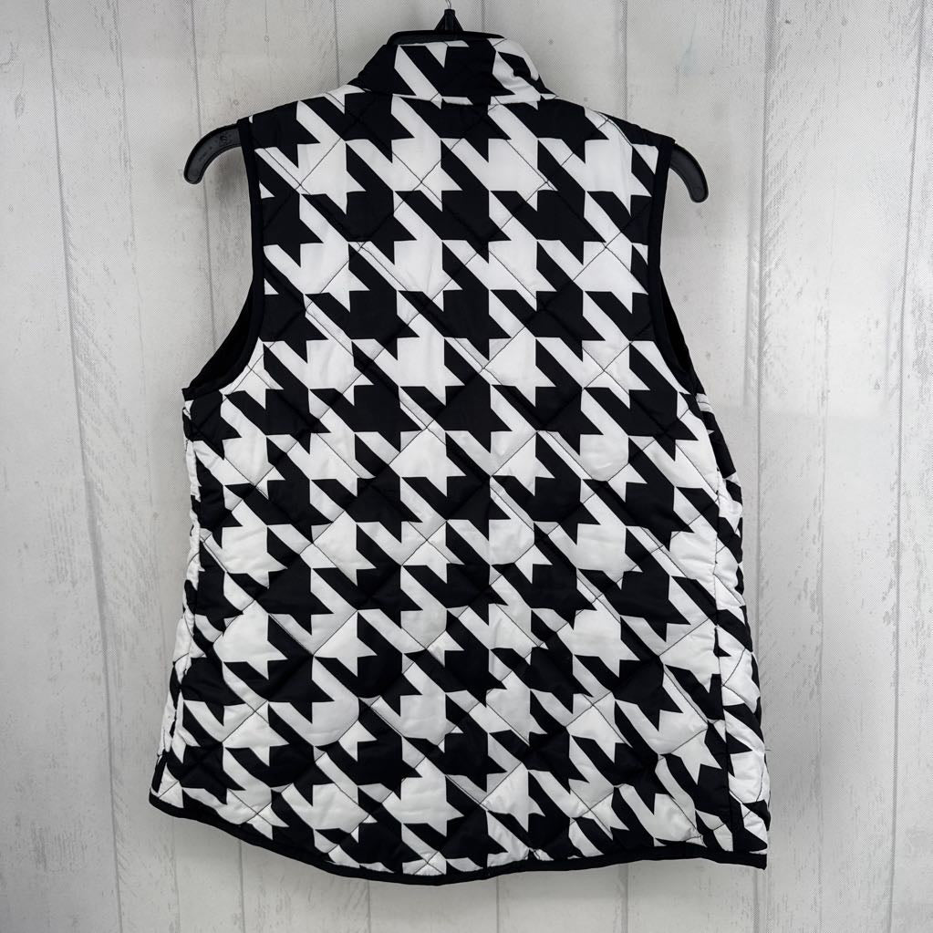S houndstooth print quilted vest
