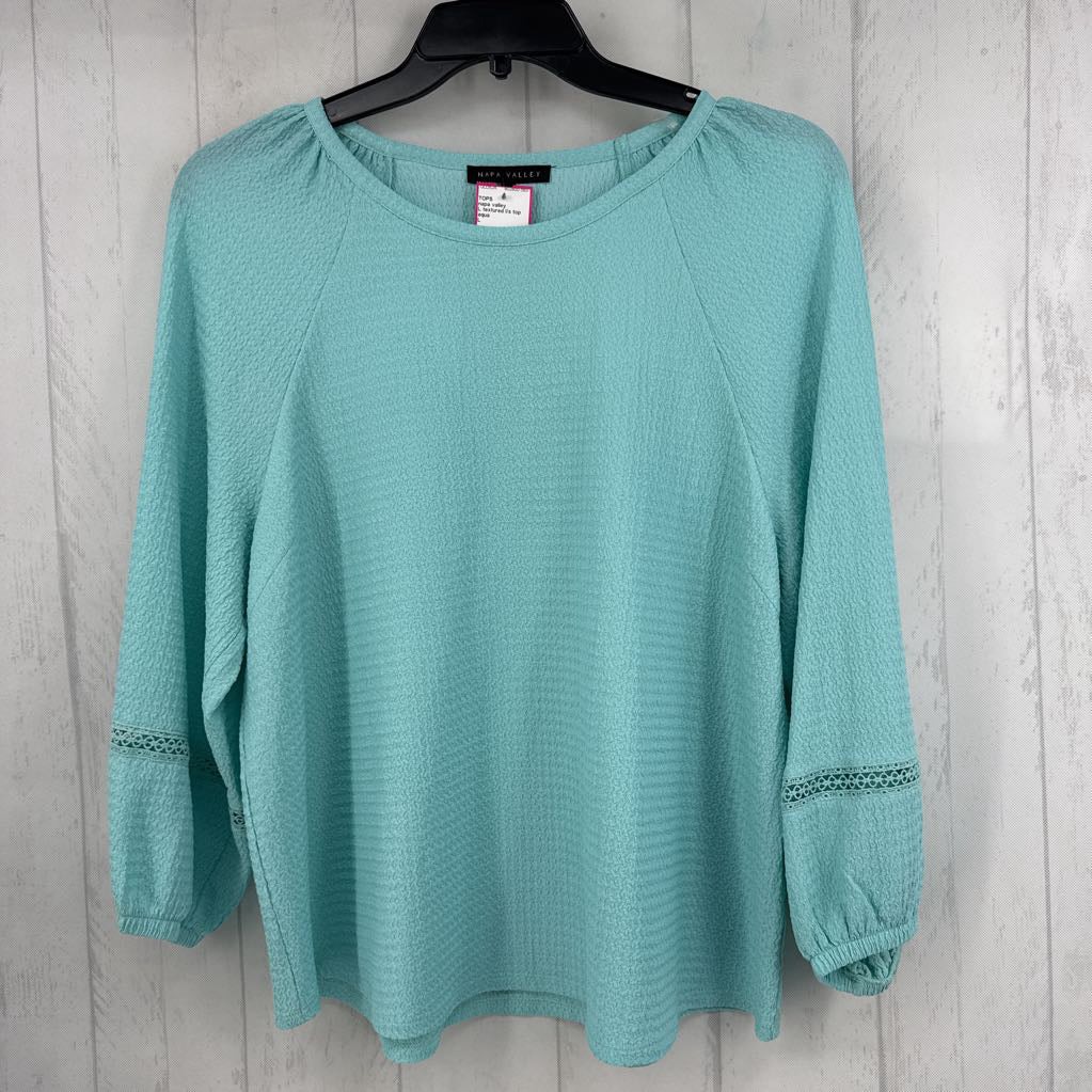 L textured l/s top