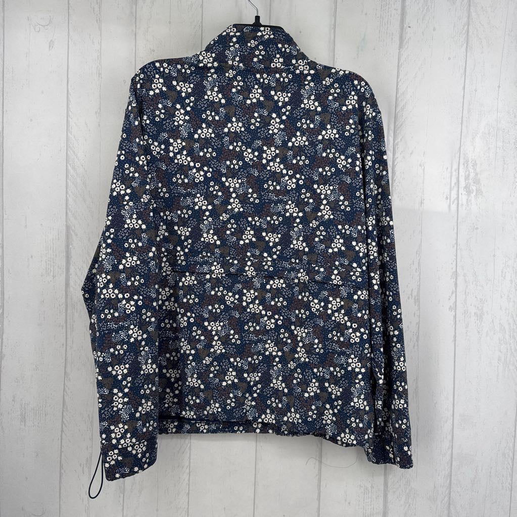 XL flo print 1/2 zip pullover