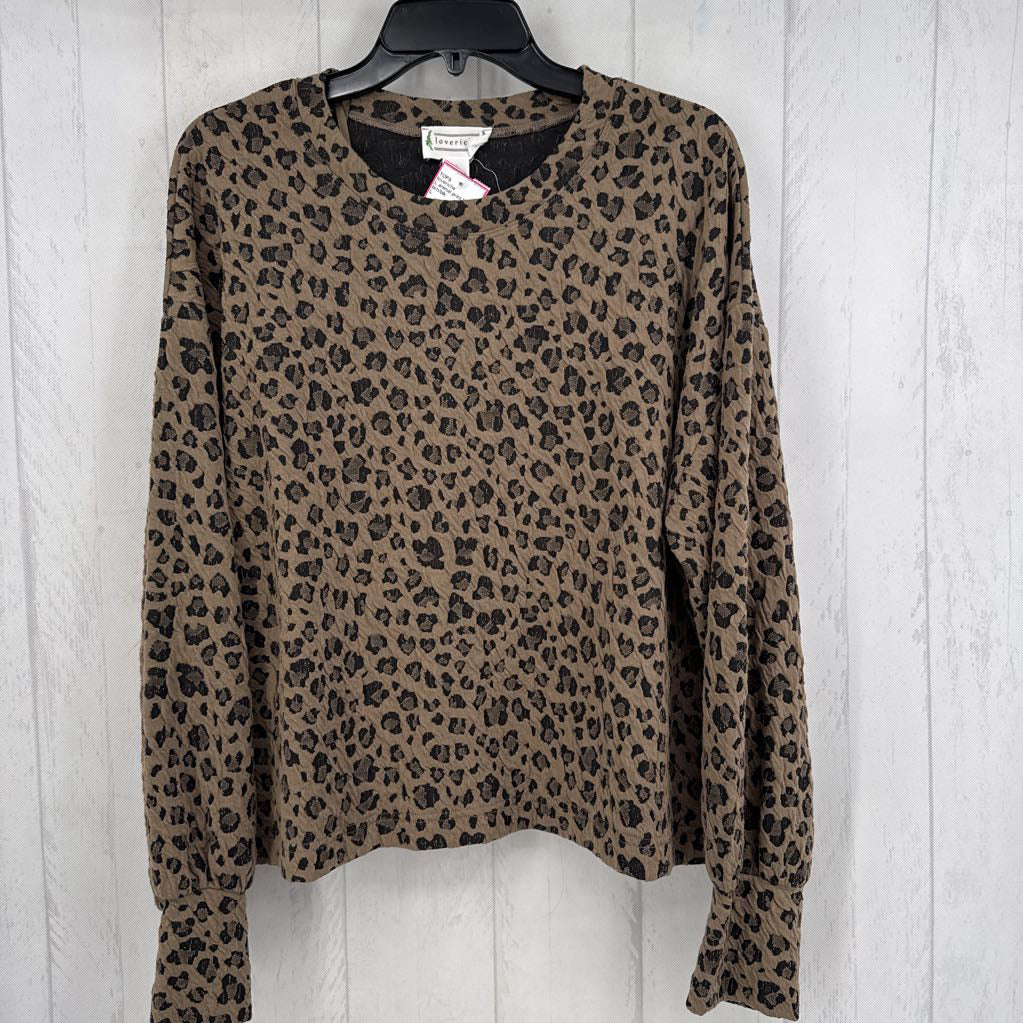 L animal print l/s top
