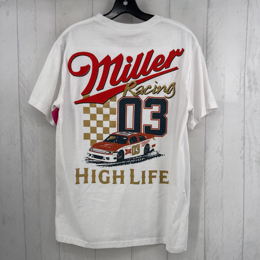 M graphic/embroidered s/s tee-miller racing