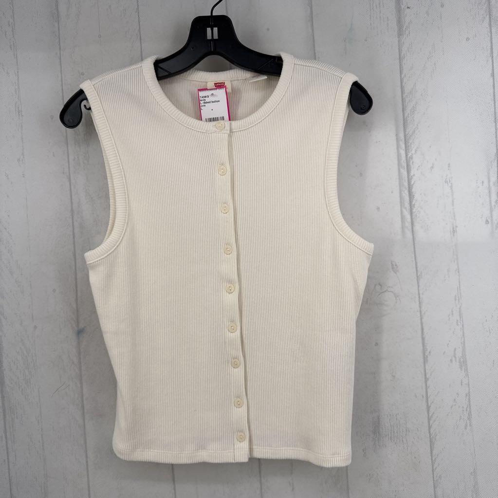 L ribbed button down tank