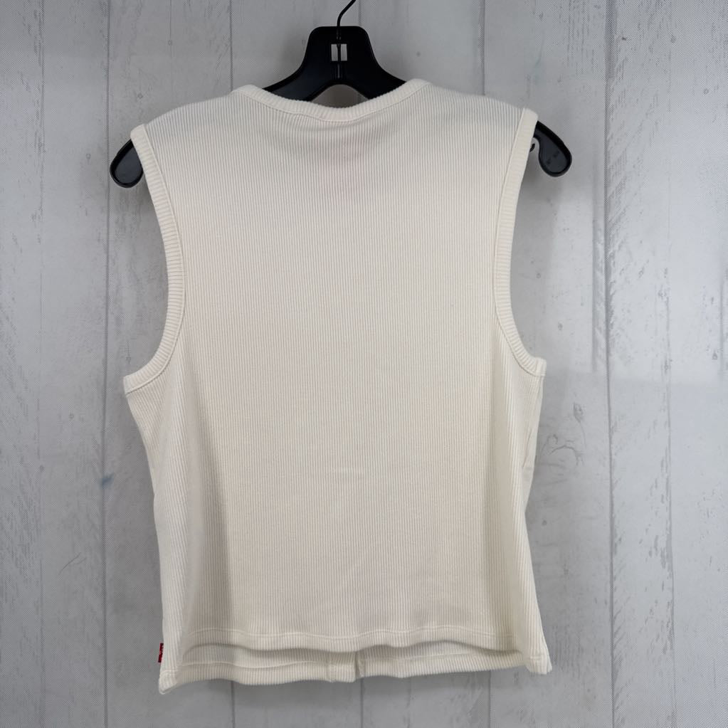 L ribbed button down tank
