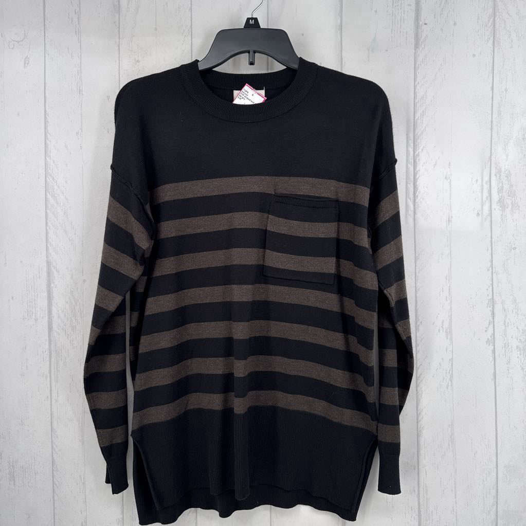 S/M striped knit l/s top