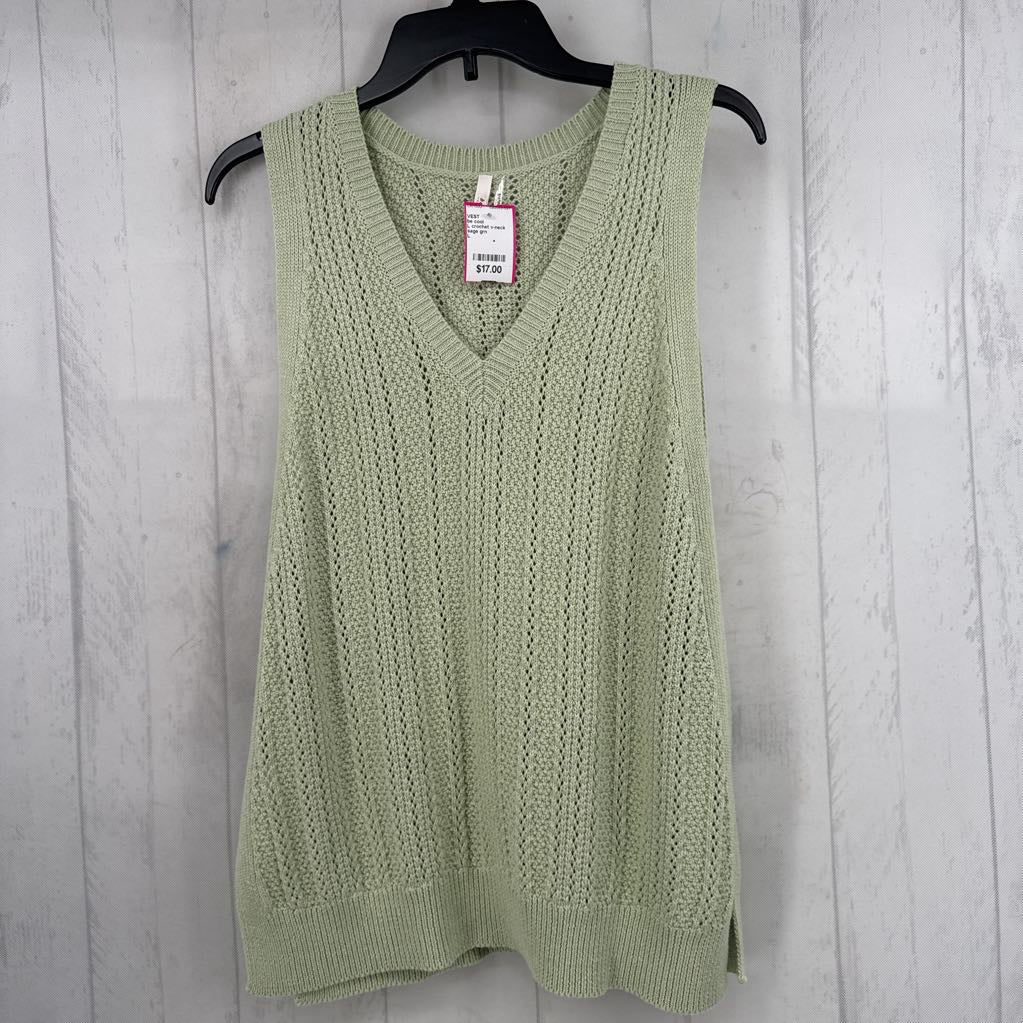 L crochet v-neck sweater vest