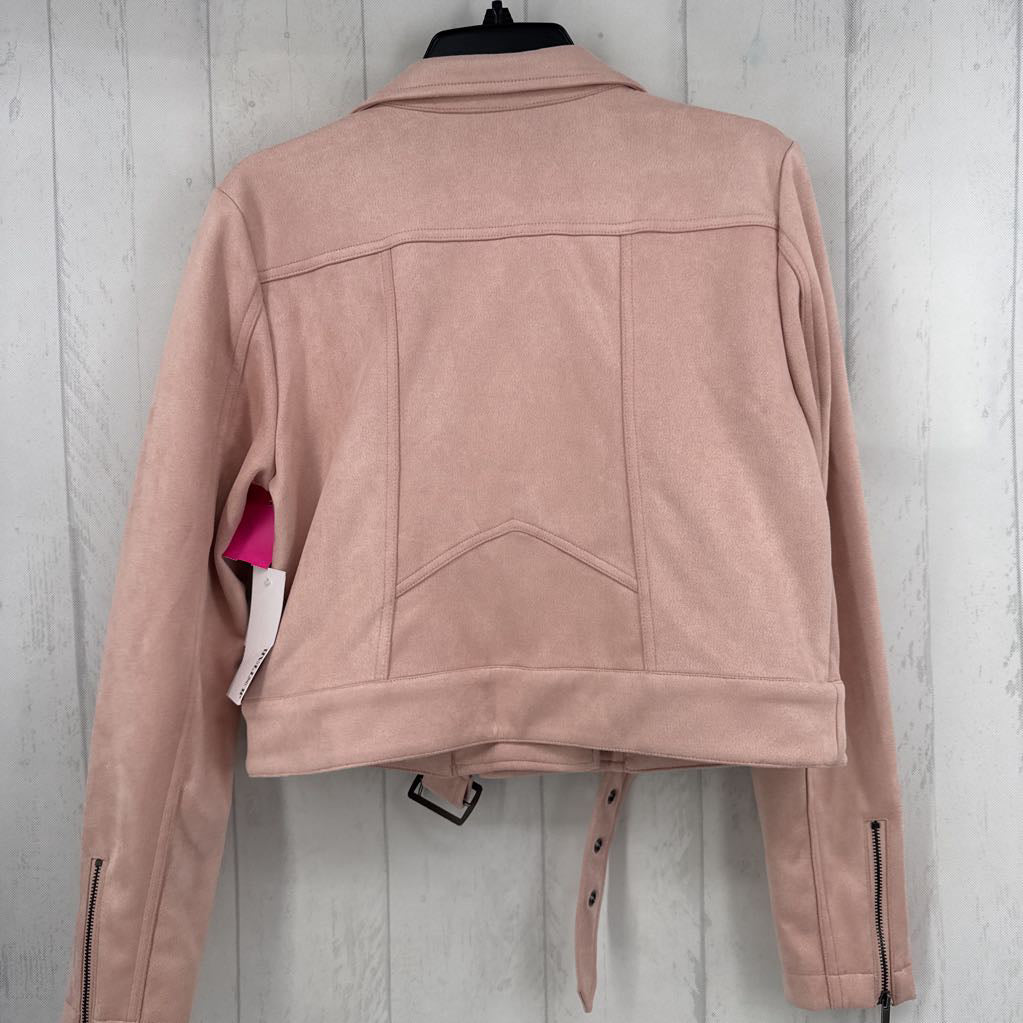 L faux suede moto jacket