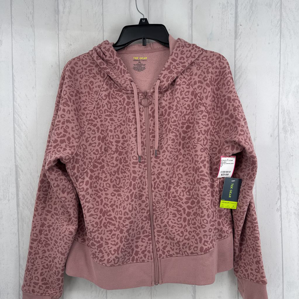 R40 Lp animal print zip-up hoodie