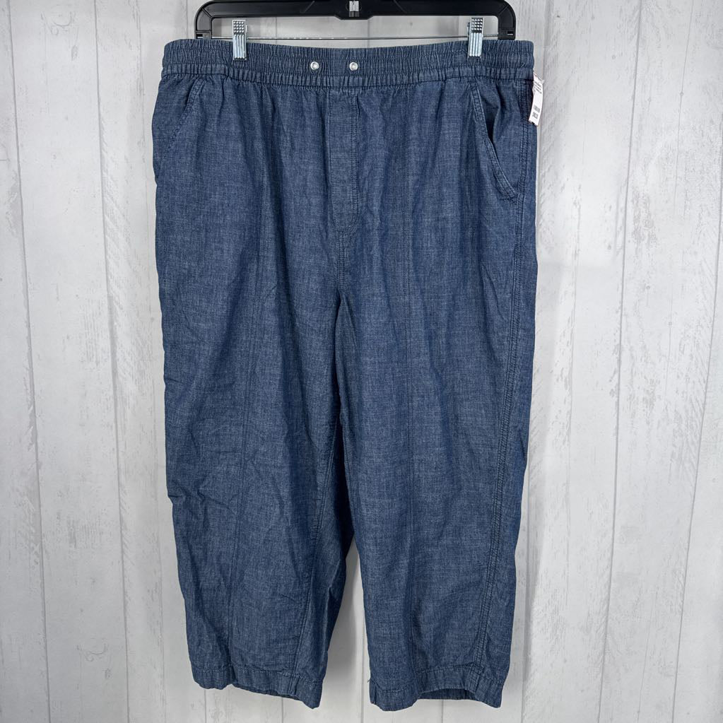 1X chambray pull-on pant