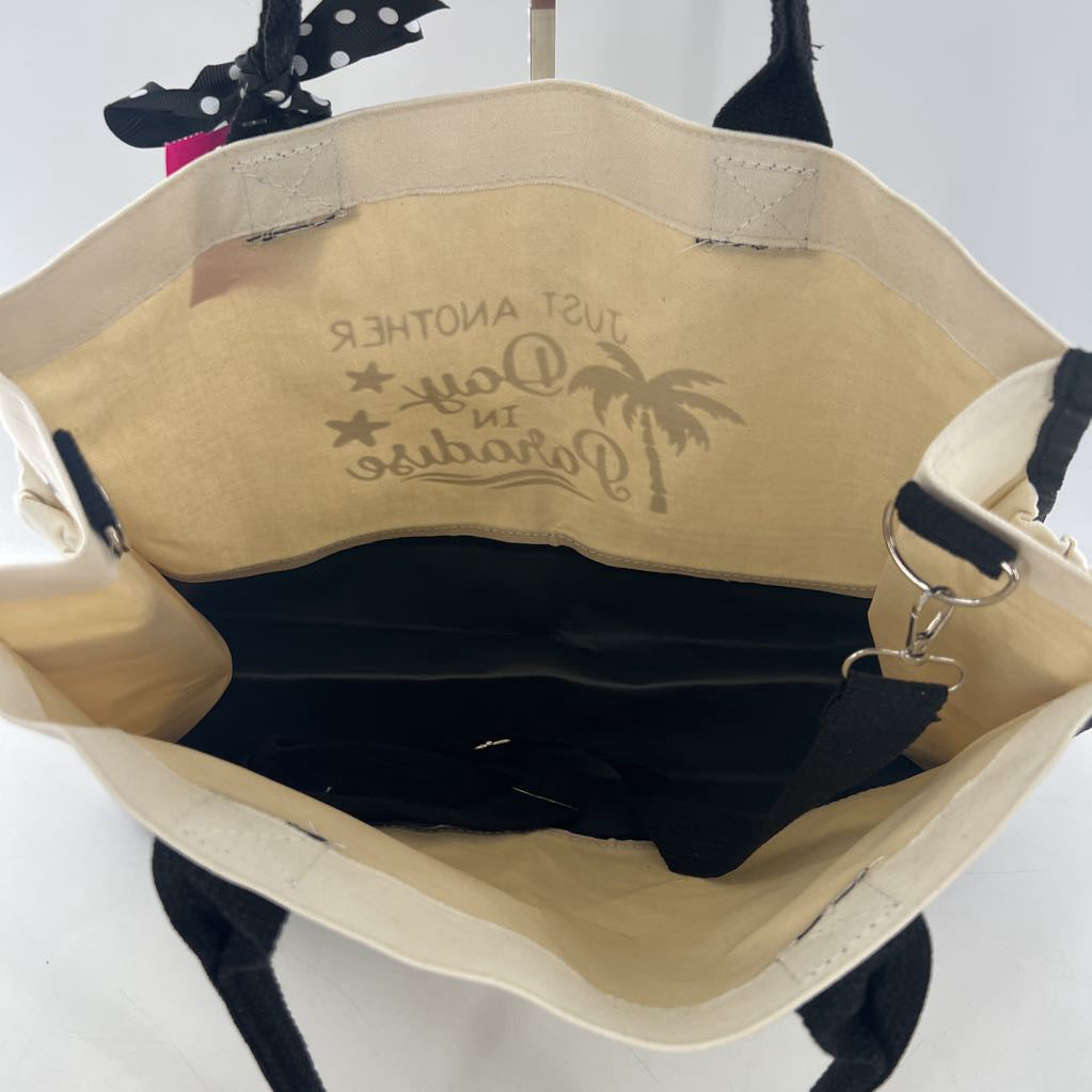 3pc tote bag w/ 2 pouches (just another day in paradise)