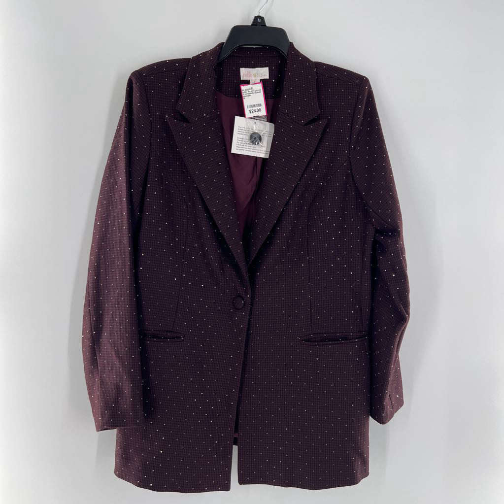 M embelished plaid blazer