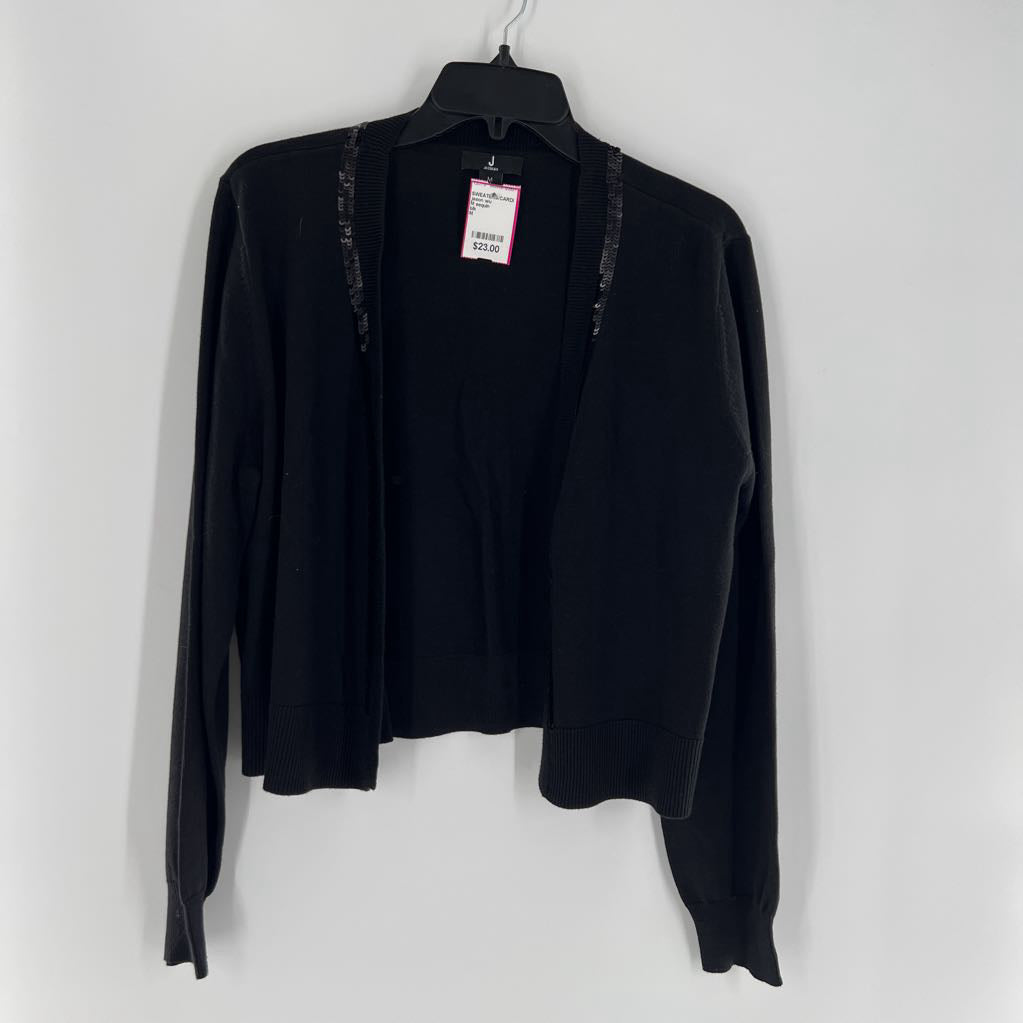 M sequin embelished open front cardi