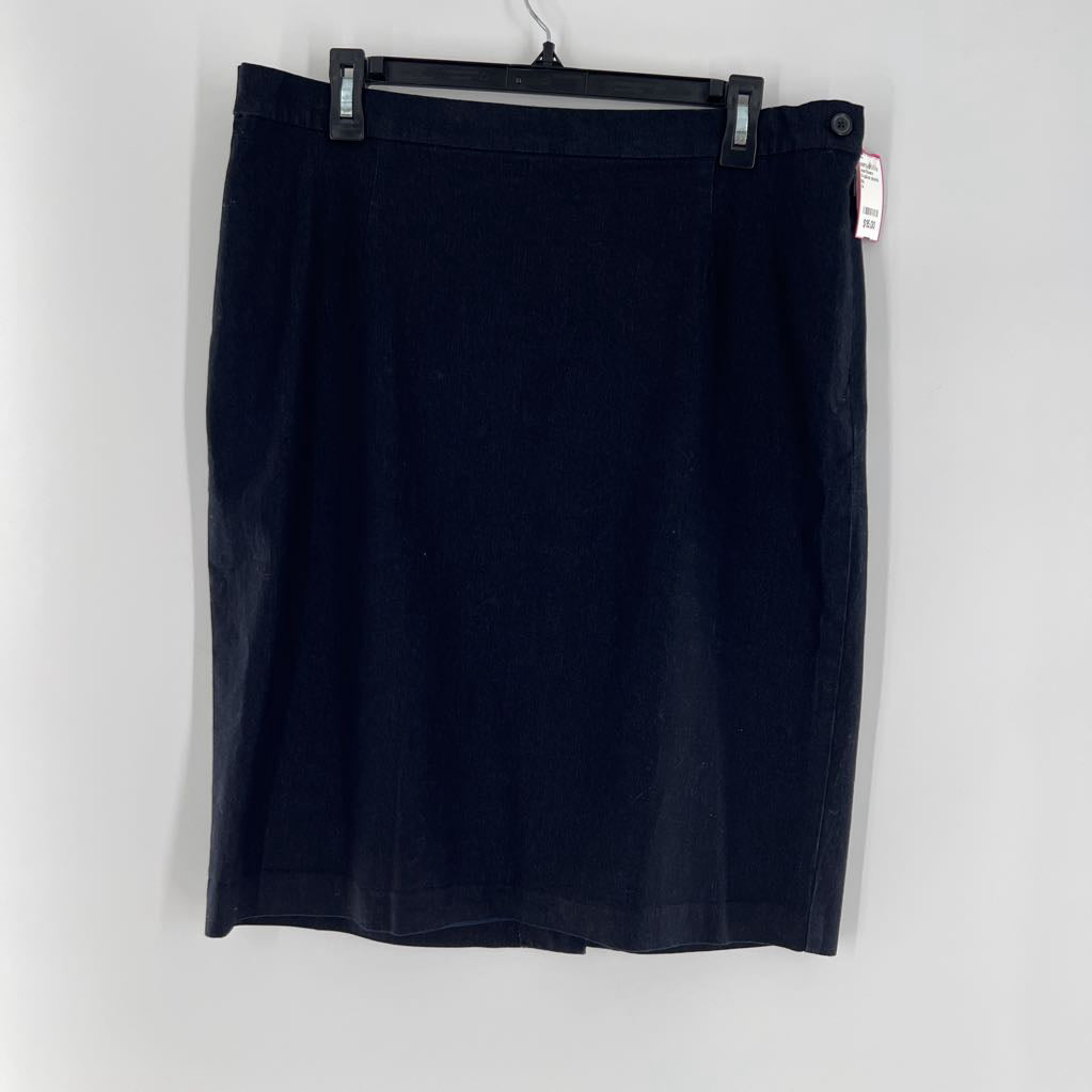 14 pull-on stretch denim skirt