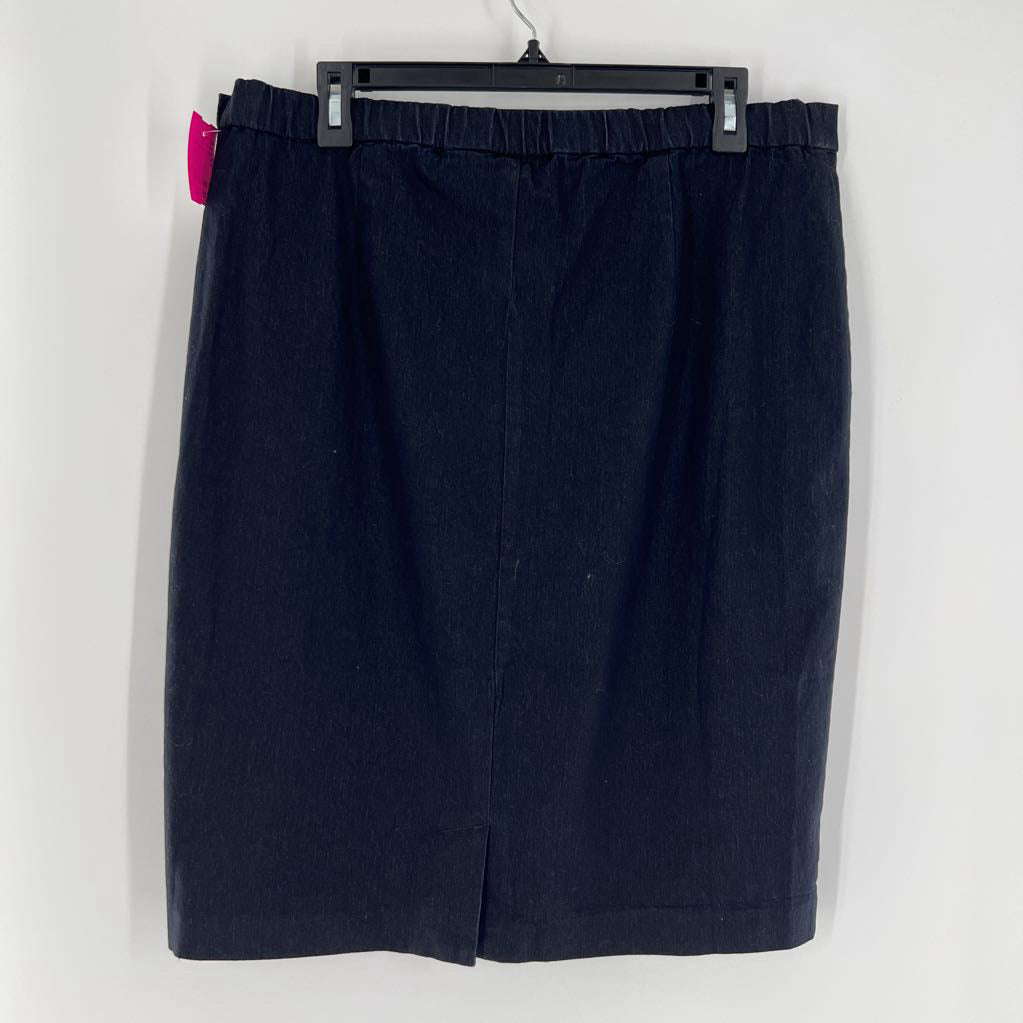 14 pull-on stretch denim skirt