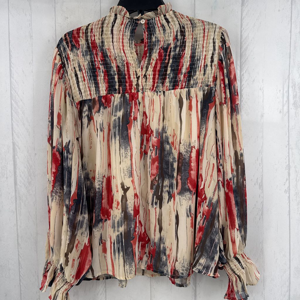 M smocked l/s top