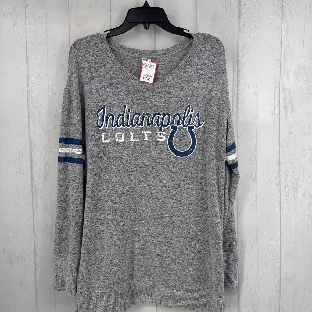 L marled v-neck l/s top