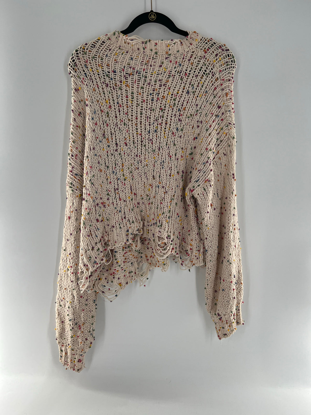 L colorful crochet sweater