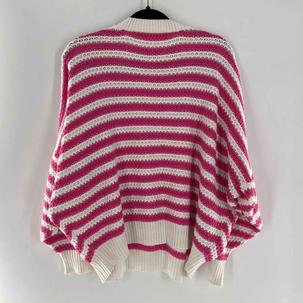 L striped drop shoulder sweater