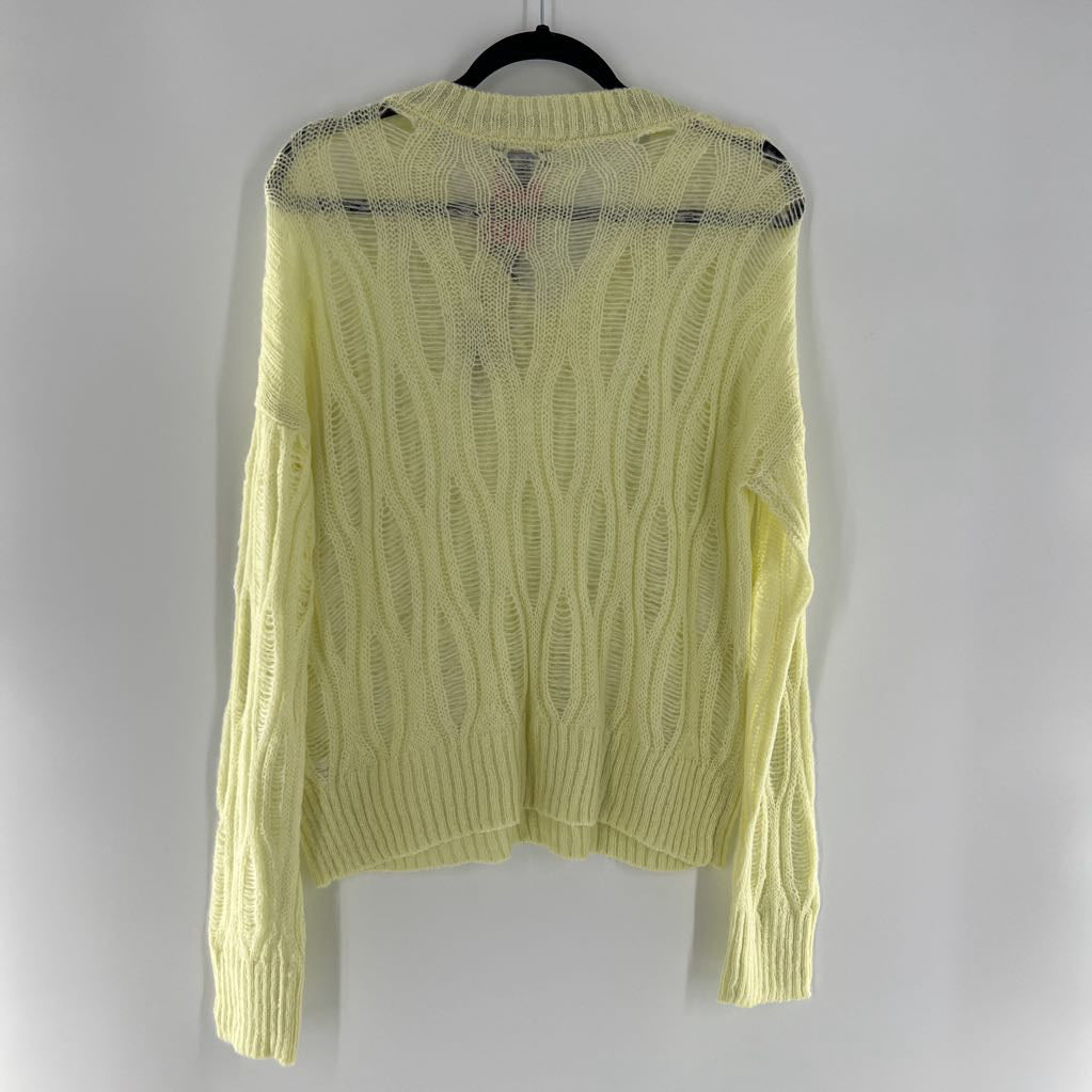 M open knit v-neck sweater