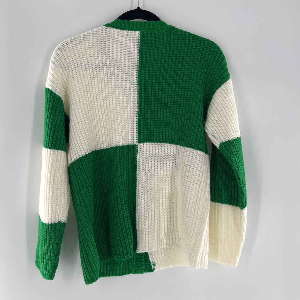 S colorblock button down cardi