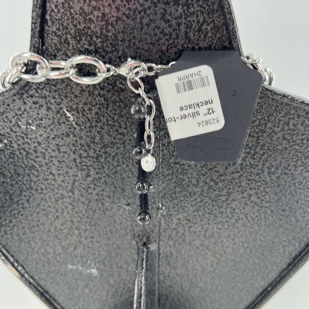 12" silver-tone chain necklace