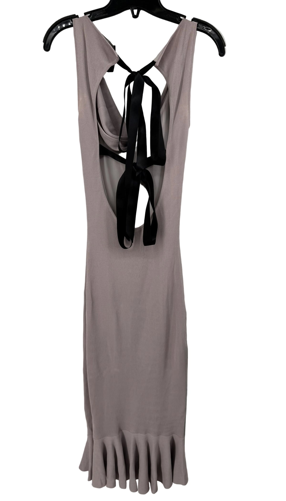 Alexander McQueen XS Lavender Knit Dress w/ Black Ribbon Tie Back