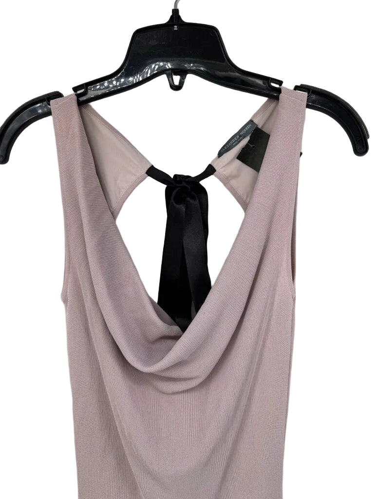 Alexander McQueen XS Lavender Knit Dress w/ Black Ribbon Tie Back