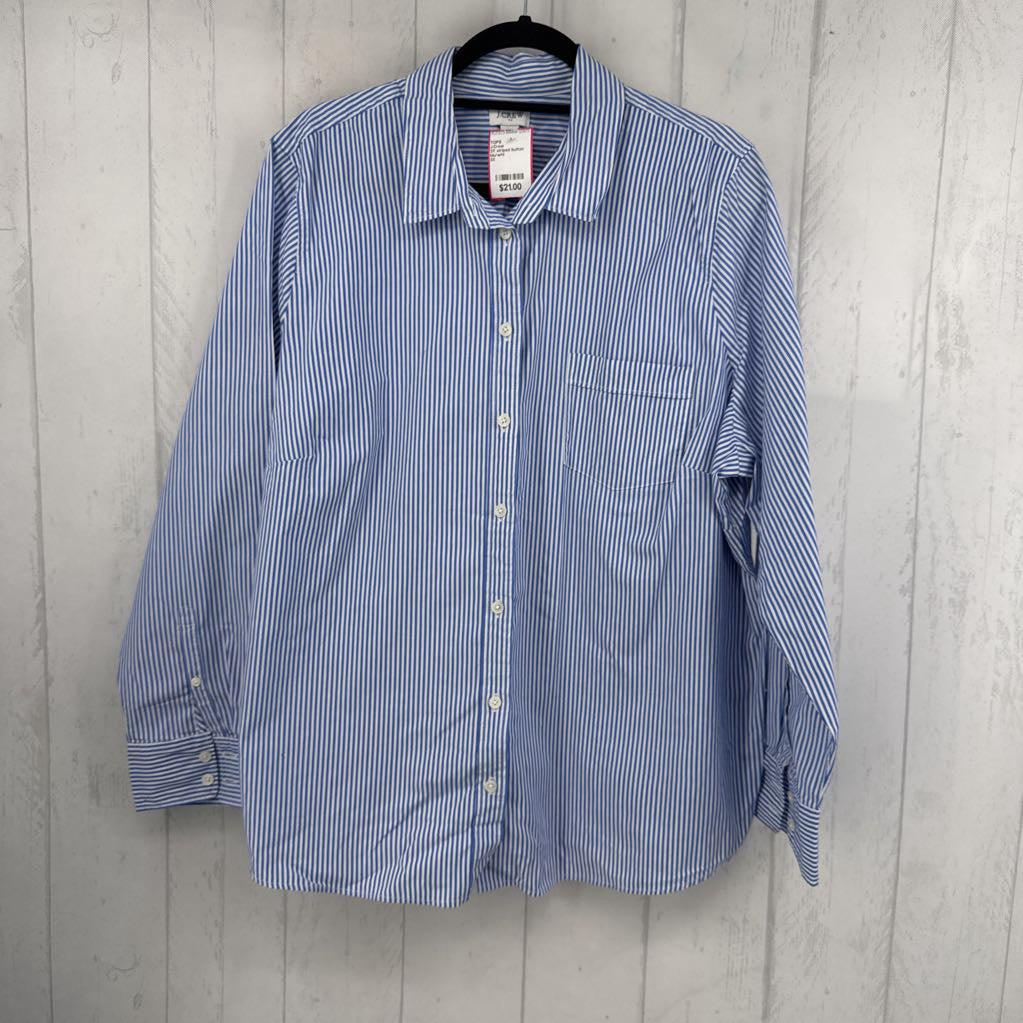 3X striped button down l/s top