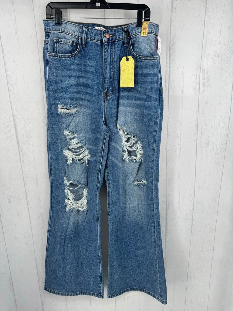13 hi-rise wide leg jean