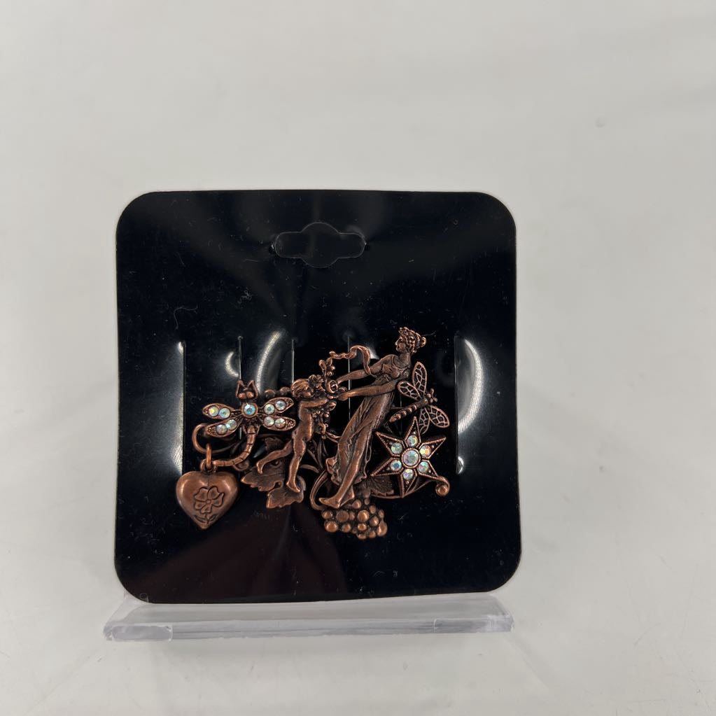 vintage copper tone pin