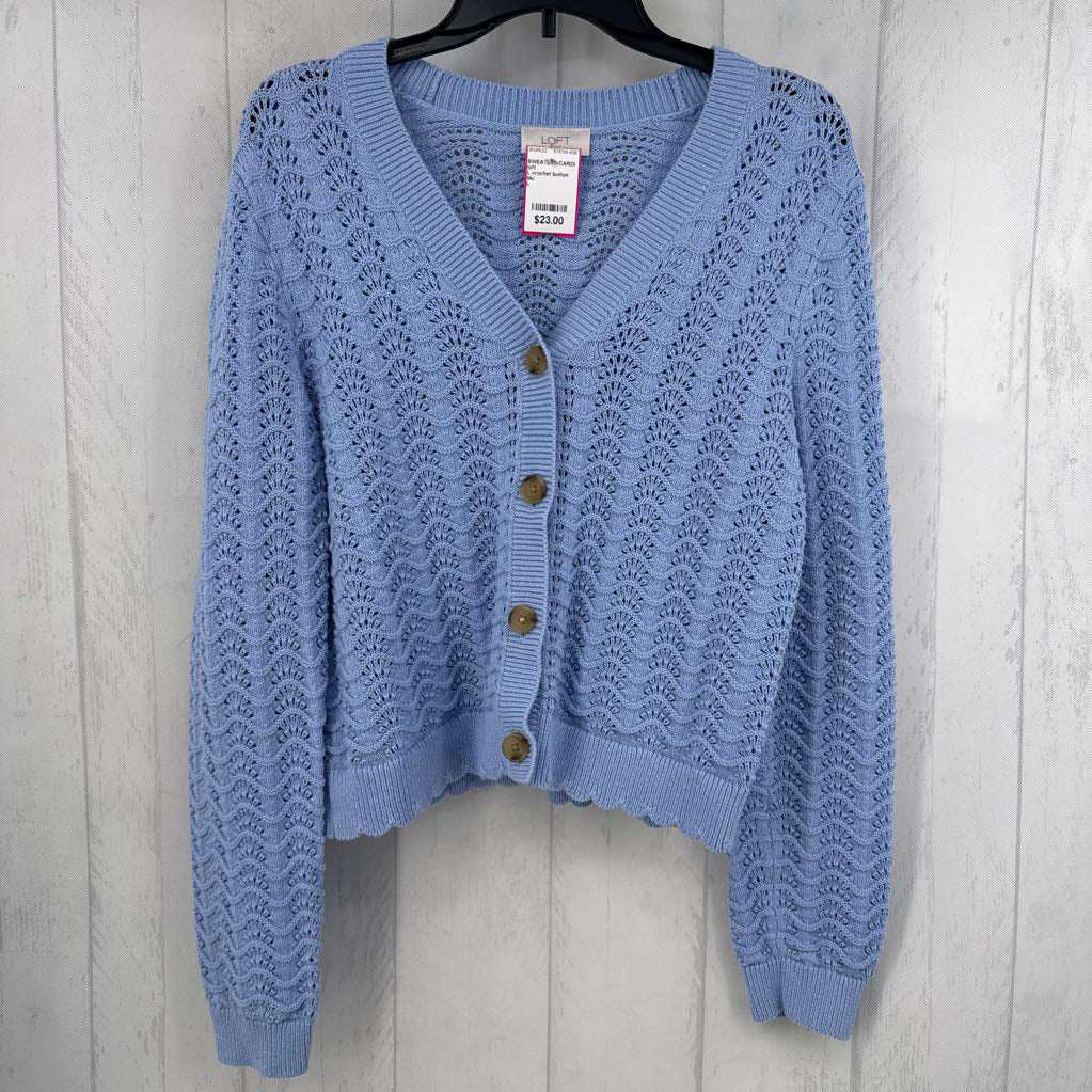 L crochet button down cardi