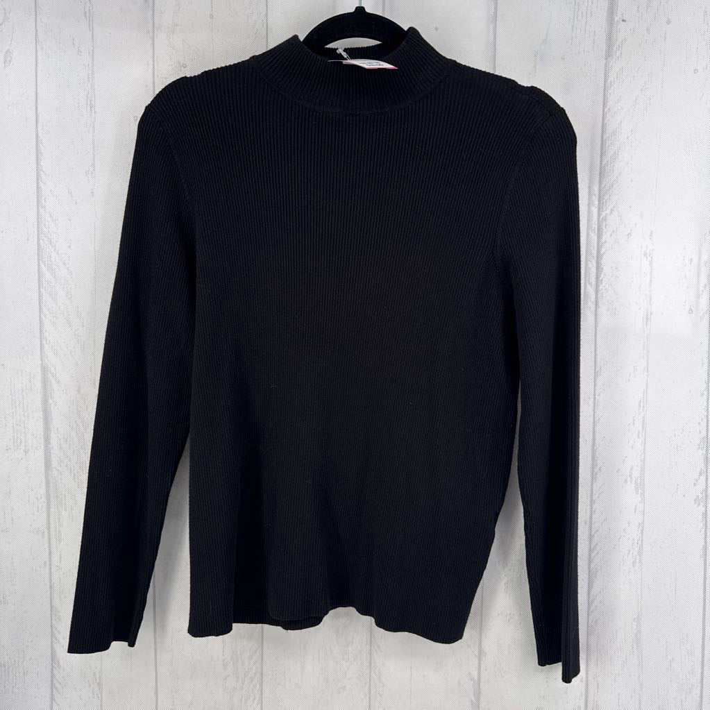 L ribbed mockneck knit l/s top