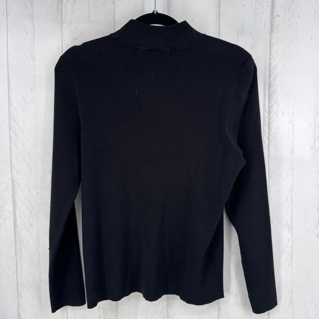 L ribbed mockneck knit l/s top