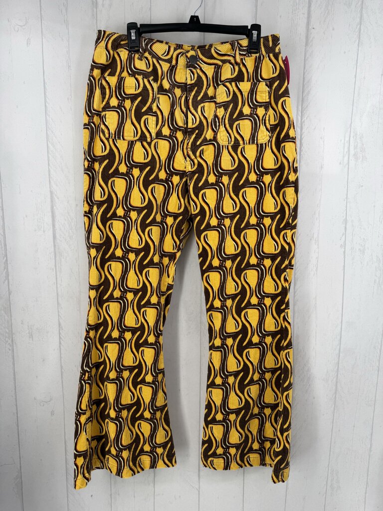 34 corduroy cat print pant