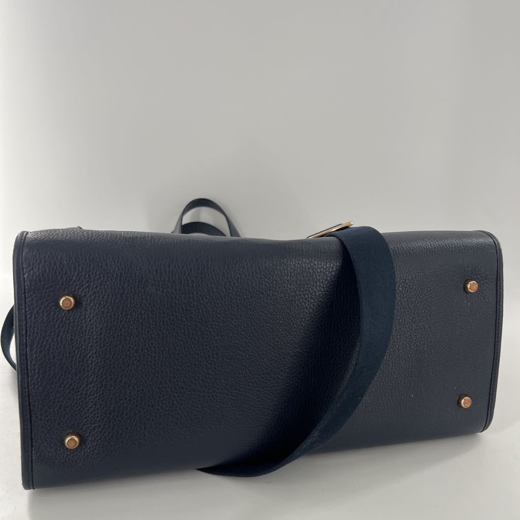 garden plaid logo patch snap closure tote
