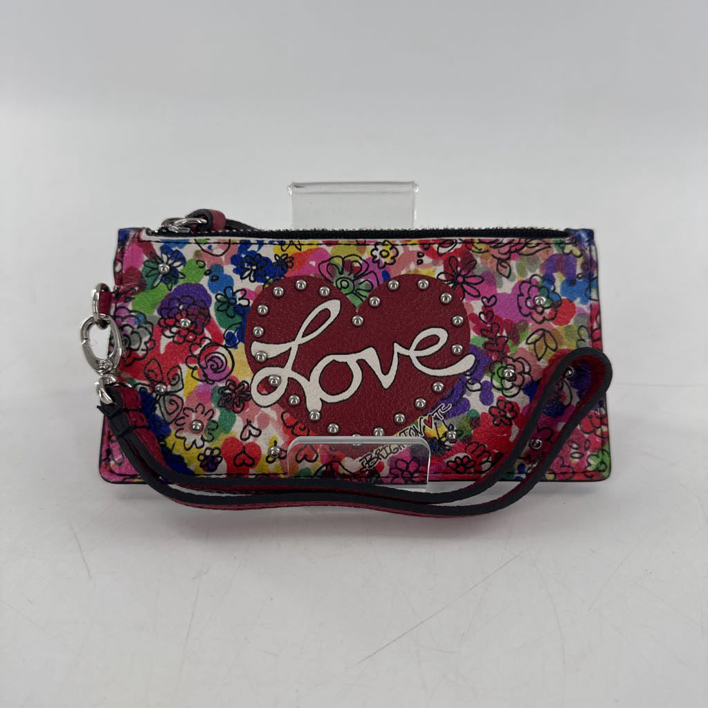 floral heart studded card holder