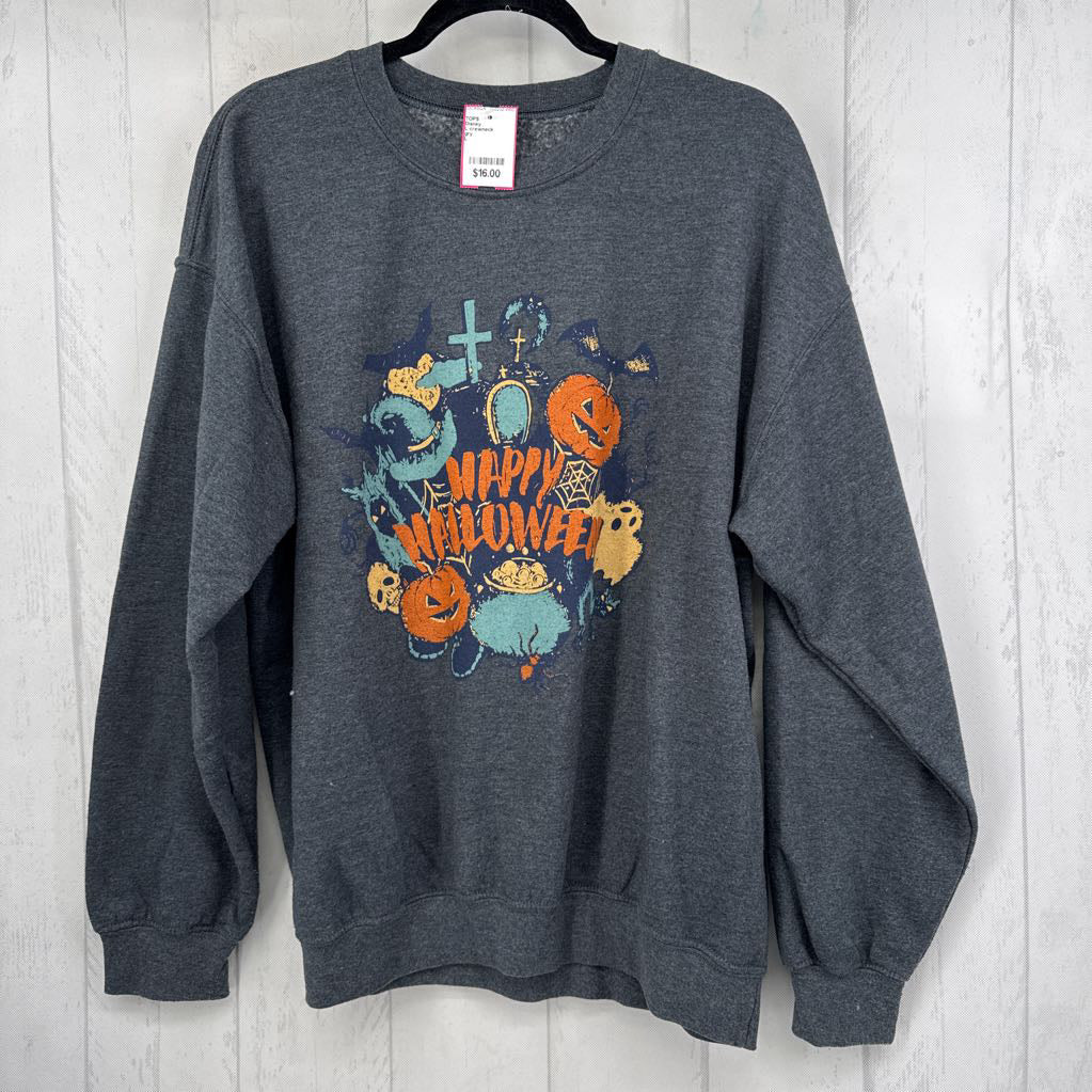 L crewneck sweatshirt-happy halloween