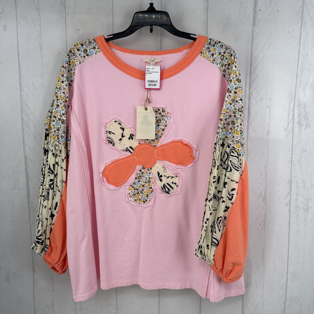 L floral patchwork l/s top